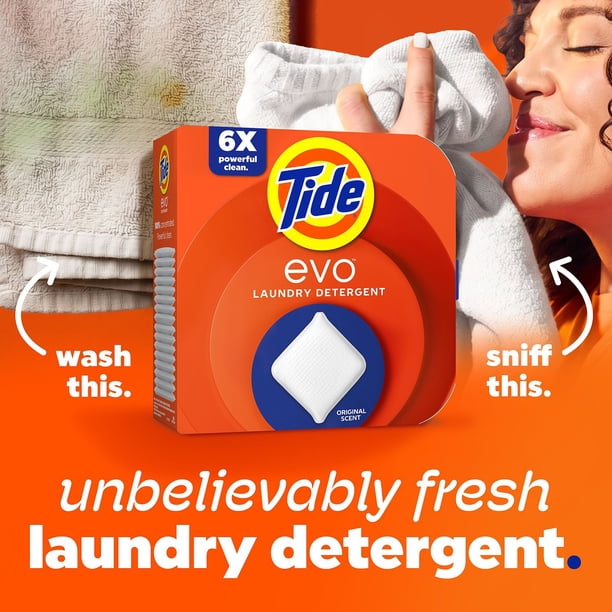 Tide evo Laundry Detergent Fiber Tiles, Original, 66 ct