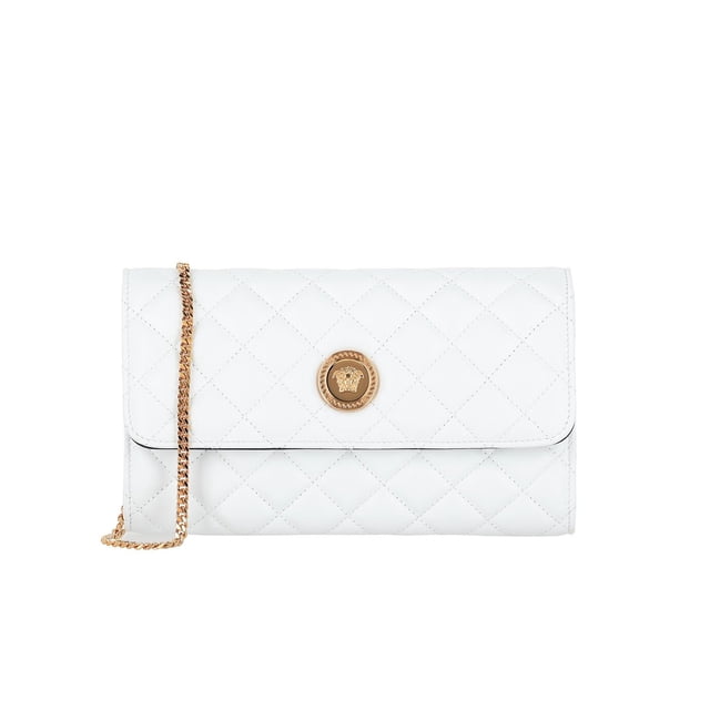 Versace Medusa Quilted Leather Wallet On Chain