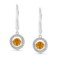 thumbnail image 5 of Round Cut Lab Created Gemstone Dancing Pendant & Earring Set in Sterling Silver, 5 of 8