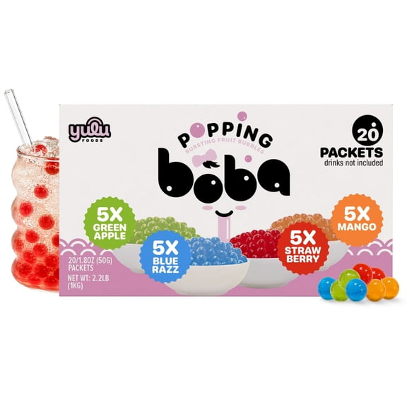 Yulu Popping Boba, Variety Pack, 20 pk.