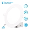 thumbnail image 4 of 4 In & 6 in 5CCT Selectable 9W 750 LM Slim LED Light Downlight Kit 12 Pack, 4 of 9