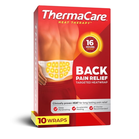 Thermacare Back Pain Relief Therapy Heatwraps, L-XL, 10 pack