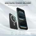 thumbnail image 2 of iHome 5000mAh Magnetic Power Bank with 6Ft USB-C Cable, MagSafe Compatible, 20W Rapid Power Delivery, 2 of 6