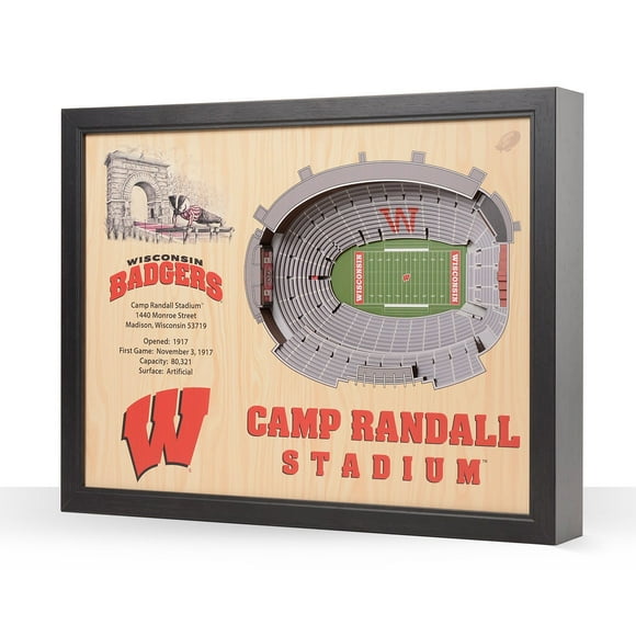 YouTheFan Wisconsin Badgers 25-Layer Football Stadium View 3D Wall Art