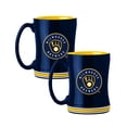 thumbnail image 1 of Logo Brands Milwaukee Brewers 14oz Relief Mug Set, 1 of 4