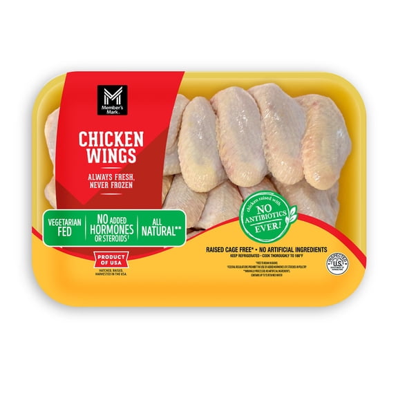 Member's Whole Mark Bone-In Chicken Wings, priced per pound