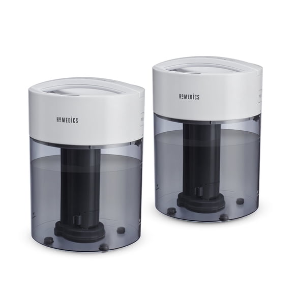 HoMedics Total Comfort UV-C, Cool Mist Ultrasonic Humidifier for Medium Rooms - 2 Pack