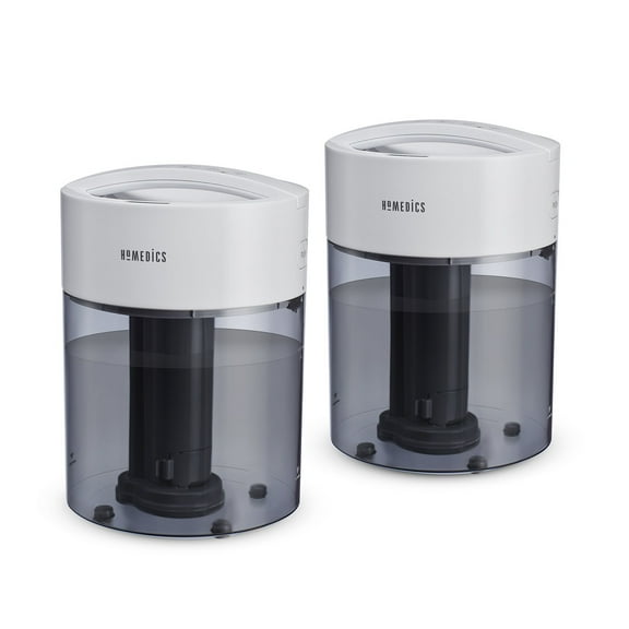HoMedics Total Comfort UV-C, Cool Mist Ultrasonic Humidifier for Medium Rooms - 2 Pack