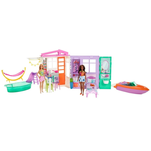 Barbie Beach House Bundle with Dolls and Accessories