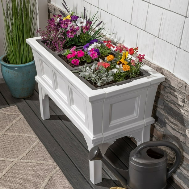 white plant pots indoor Planter with Tray | Handmade Plant Pot