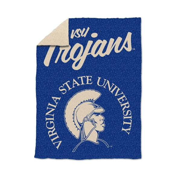 Logo Brands Virginia State Trojans Luxe Dreams Throw, 60" x 80"