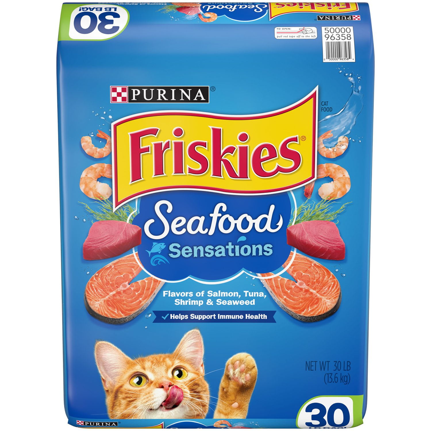 Purina Friskies Dry Cat Food, Seafood Sensations, 30 lbs