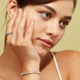 thumbnail image 5 of Round Cut Genuine Gemstone and Diamond Accent Band in 14K Gold, 5 of 5