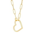 thumbnail image 7 of Open Heart Paperclip Chain Pendant Necklace in 14K Gold, 7 of 10