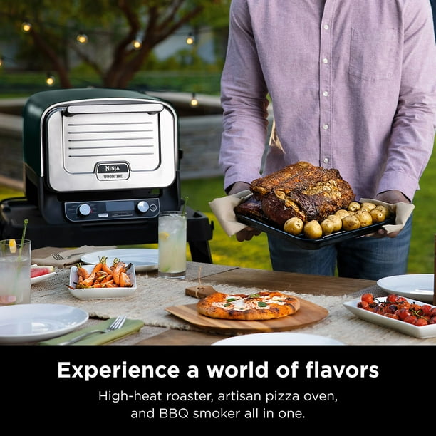 Ninja Woodfire 8-in-1 Outdoor Pizza Oven & Smoker with Woodfire
