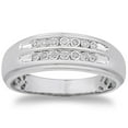 thumbnail image 1 of 0.09 CT. T.W. Round Cut Double Row Mens Diamond Band in 14K Gold, 1 of 4