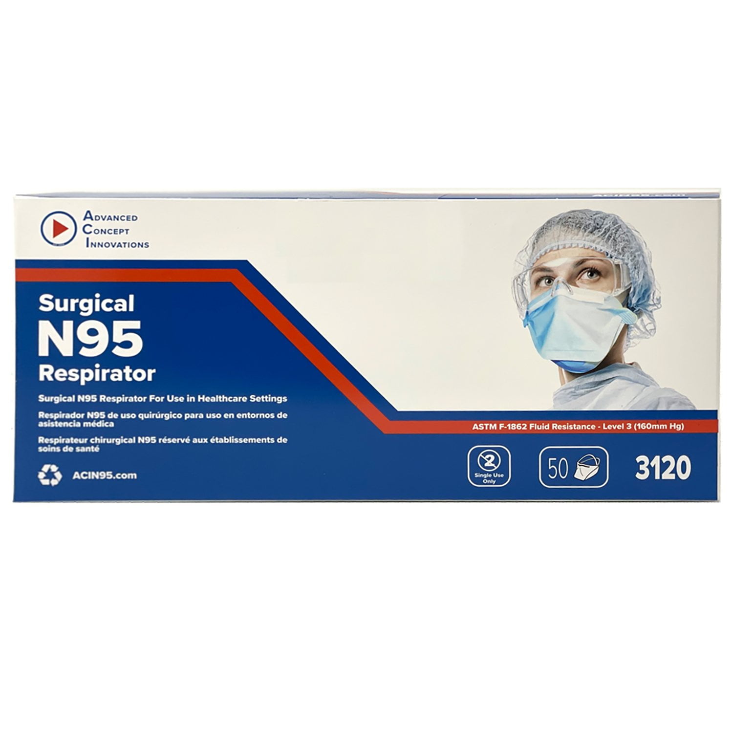 ACI Surgical N95 Respirator Mask, 50 ct. - Samsclub.com