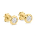 thumbnail image 3 of Diamond Cut Bezel Stud Earrings in 14K Gold, 3 of 8