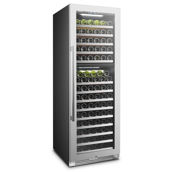 Lanbo 24 Inch 153 Bottle Wine Cooler Seamless Stainless Steel Door