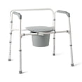 thumbnail image 5 of Medline Bariatric Bedside Commode, 16.5-In Seat, 650 lb Capacity, Gray, 5 of 5