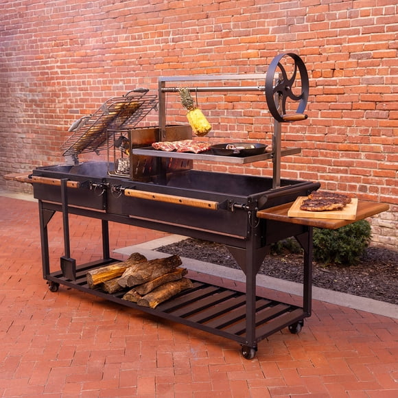 Backyard Discovery Argentine Santa Maria XL Wood Fire & Charcoal Grill w/ Asado Clamp