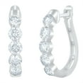 thumbnail image 1 of Lab Created Round Cut 1.96 CT. T.W. 5-Stone Floating Hoop Earrings in 18K Gold, 1 of 4