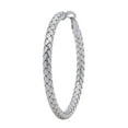 thumbnail image 4 of Italian Diamond Cut Snake Hoop Earrings in Sterling Silver, 4 of 6