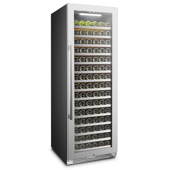 Lanbo 24 Inch 153 Bottle Wine Cooler Seamless Stainless Steel Door