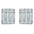 thumbnail image 1 of 0.17 CT. T.W. Baguette and Round Diamond Earrings in 14K Gold, 1 of 4