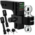 thumbnail image 1 of Rhino USA's 6" Adjustable Drop Hitch For Trailer, Black Heavy Duty With Locking Pin, 1 of 7