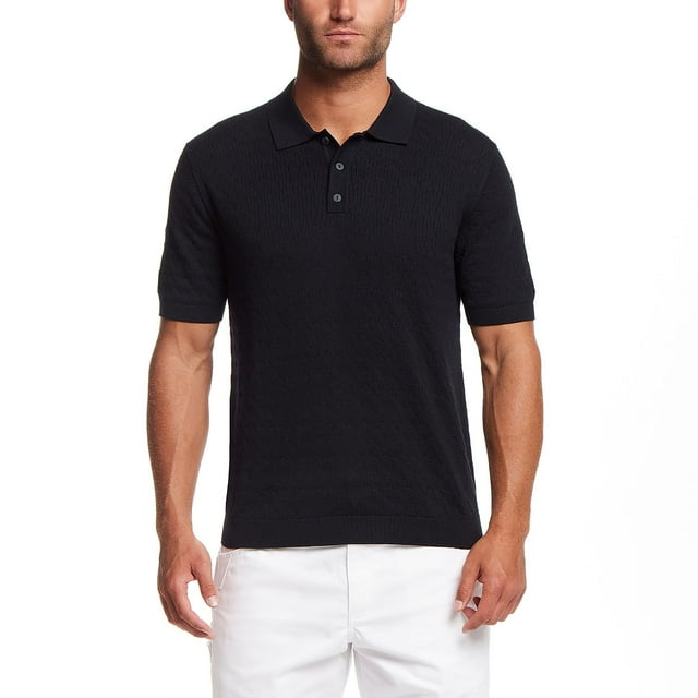 WP Weatherproof Men's Staggered Rib Short Sleeve Polo