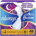thumbnail image 1 of Always Radiant FlexFoam Overnight Pads, Unscented, Size 4, 48 ct., 1 of 10