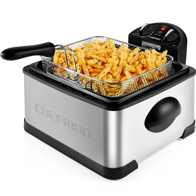 Chefman 4.5 Qt. Stainless Steel Deep Fryer & Restaurant-Style Wire Basket
