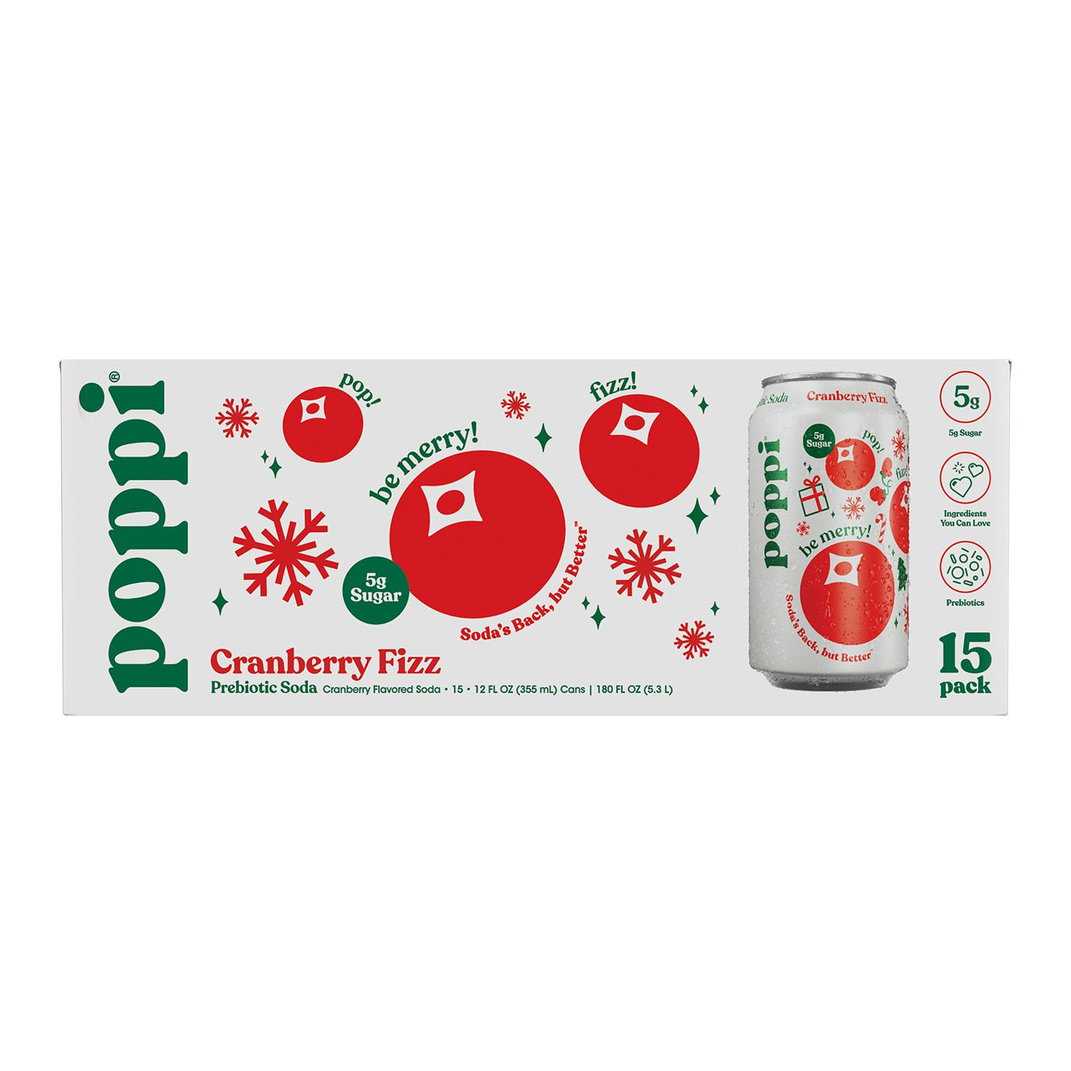 poppi Prebiotic Soda Cranberry Fizz, 12 fl. oz., 15 pk. - Samsclub.com