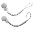 thumbnail image 1 of Tiny Teethers Designs, Signature Silicone Baby Beaded Pacifier Clip Teether, Marble and Rose, 2 pk., 1 of 7