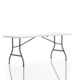 thumbnail image 3 of Cosco Deluxe 6' x 30" Fold-in-Half Blow Molded Folding Table, White Speckle, 3 of 9