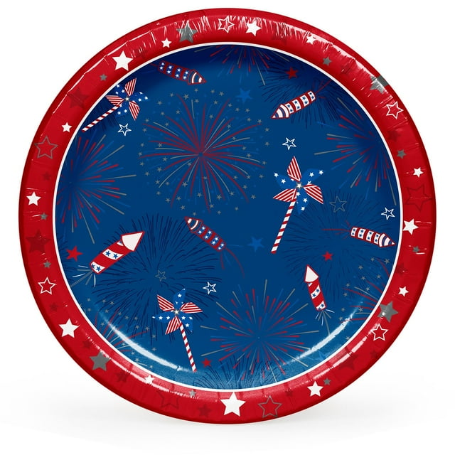 Member's Mark 4th of July Fireworks Fun Dinner Paper Plates, 10" (85 ct.)