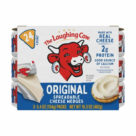 The Laughing Cow Creamy Swiss Cheese Wedge, Original, 3 pk.
