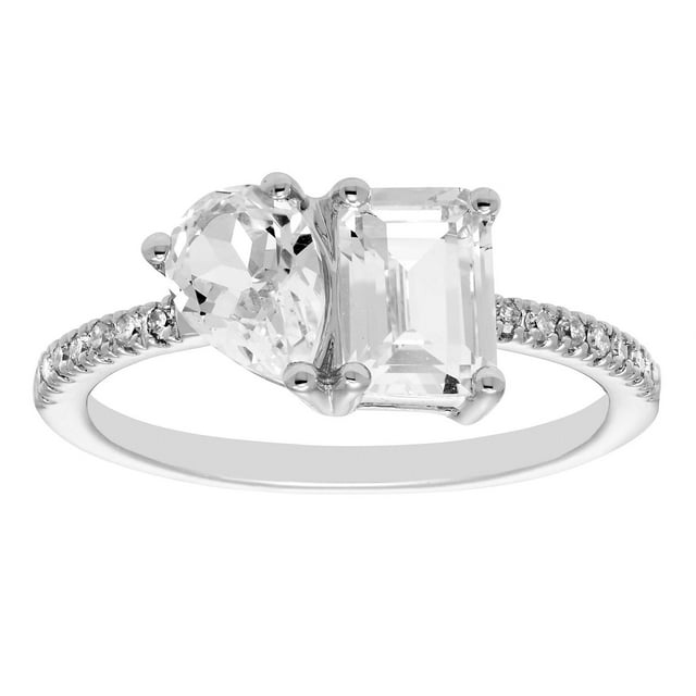 Lab Created Ruby & White Sapphire Diamond Ring in 14K Gold