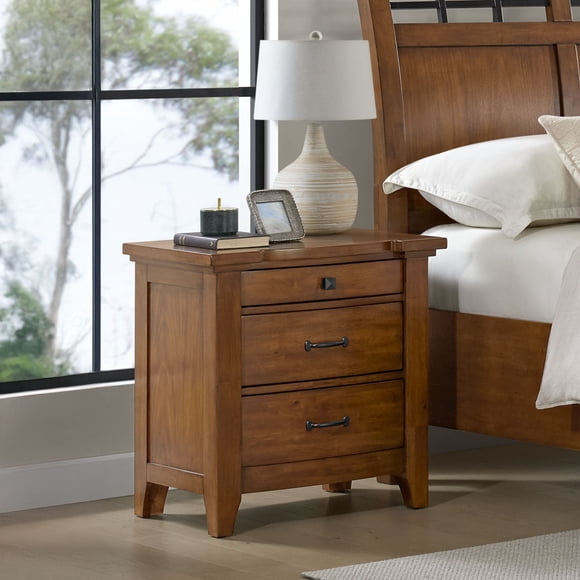 Society Den Joseph 3-Drawer Nightstand with USB and Power