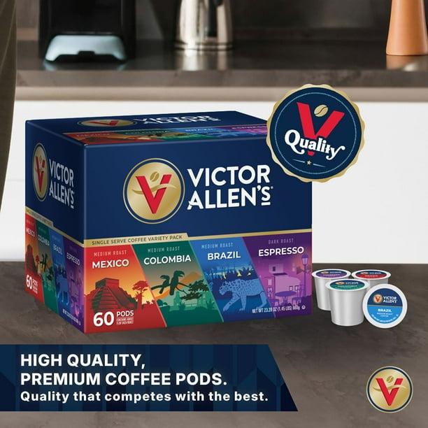 Victor Allen's Signature Medium-Dark Roast Coffee Pods, Variety