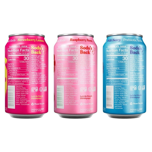 poppi Prebiotic Soda Tastemakers Variety 12 fl. oz., 15 pk