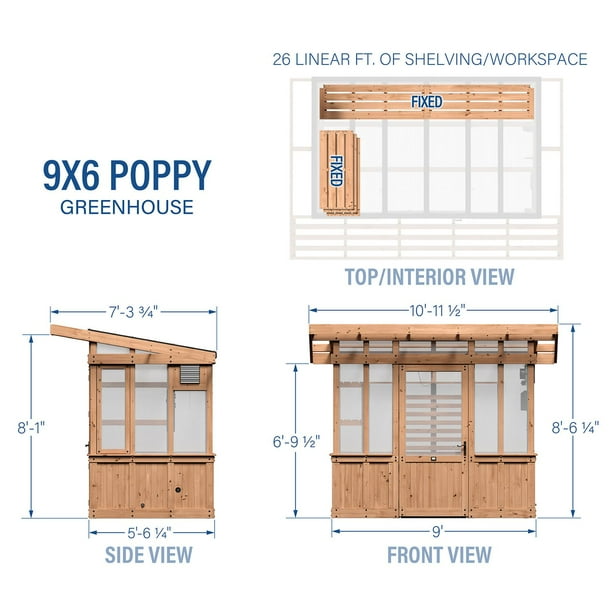 Backyard Discovery 9' x 6' Modern Cedar Greenhouse - Samsclub.com