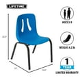 thumbnail image 2 of Lifetime Children's Essential Stacking Chair, 4 Pack, Blue, 2 of 10