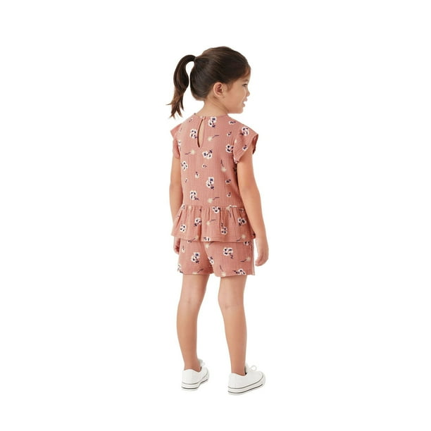 Mud Pie Girls' 2-Piece Playwear Set - Racer Back Tank & Ruffled Capri Pants