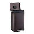 thumbnail image 2 of Simpli-Magic Fluted Edge 13 Gallon (50L) Rectangular Step Trash Can, Hands-Free Soft-Close Lid, Premium Fingerprint-Resistant Finish for Kitchen and Recycling, Brown, 2 of 4