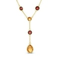 thumbnail image 2 of Round & Pear Cut Multi-Gemstone Lariat Necklace in 14K Gold, 2 of 5
