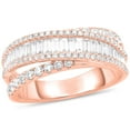 thumbnail image 1 of 1.18 CT. T.W. Baguette Cut Cross Over Diamond Band in 14K Gold, 1 of 4