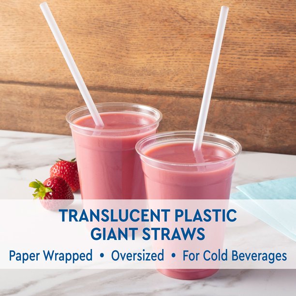500 Pack - Large Milkshake/Smoothie/Slush Straws