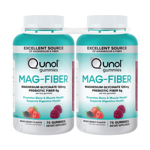 Qunol Magnesium Glycinate Fiber 120mg Gummy, 150ct